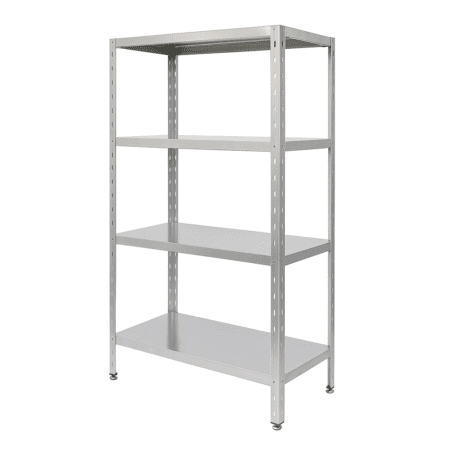 מדפי נירוסטה חלקים 4 קומות 100X50X185 ס"מ – עמידים ואיכותיים