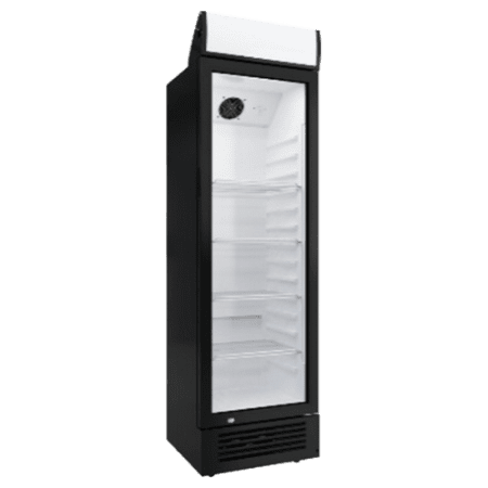מקרר תצוגה עומד תעשייתי 255 ליטר דלת זכוכית שחור